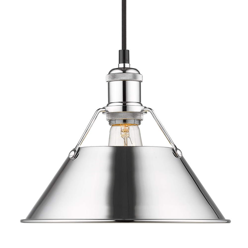 Yep by Golden Lighting Orwell 1-light 10in Pendant in Chrome